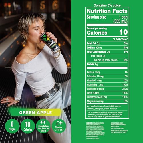  Yesly Natural Flavored Sparkling Energy Drink Variety Pack for Active Adults
| Yesly Electrolyte-Rich Green Tea Caffein